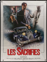 9b1567 LES SACRIFIES French 1p 1983 Yves Prince art of masked criminals in cool car, very rare!