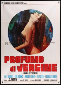 9b0740 BLOODY VIRGIN Italian 1p 1975 Vromiki Parthena, different art of sexy near-naked Greek woman!