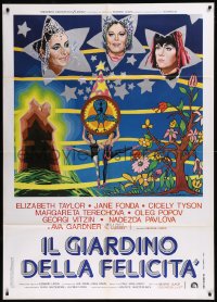 9b0742 BLUE BIRD Italian 1p 1976 different art of Liz Taylor, Jane Fonda & Cicely Tyson by Spagnoli!