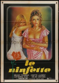 9b0971 JEUX DE MINETTES Italian 1p 1981 great art of super sexy Odette Laurent and Diana Chase!