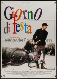 9b0973 JOUR DE FETE Italian 1p R1995 Jour de fete, great image! of Jacques Tati with bicycle, rare!