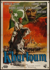 9b0979 KHARTOUM Italian 1p 1966 cool different art of Charlton Heston & Laurence Olivier!