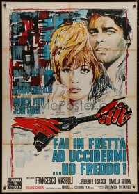 9b0980 KILL ME QUICK I'M COLD Italian 1p 1967 Brini art of sexy Monica Vitti & Jean Sorel, rare!