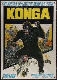 9b0985 KONGA Italian 1p R1970 great different artwork of giant angry ape terrorizing London!