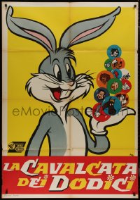 9b0993 LA CAVALCATA DEI DODICI Italian 1p 1960s Nano art of Bugs Bunny & other cartoon characters!