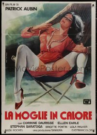 9b1010 LES CUISSES EN CHALEUR Italian 1p 1980 Ferrari art of sexiest Corinne Lemoine in chair!