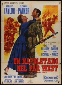 9b1035 MANY RIVERS TO CROSS Italian 1p R1960s Serafini art of Robert Taylor & Eleanor Parker, rare!