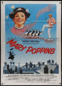 9b1040 MARY POPPINS Italian 1p R1980s Julie Andrews & Dick Van Dyke, Disney classic, different art!