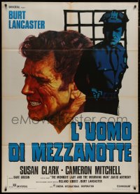 9b1047 MIDNIGHT MAN Italian 1p 1974 different art of Burt Lancaster by Piero Ermanno Iaia!