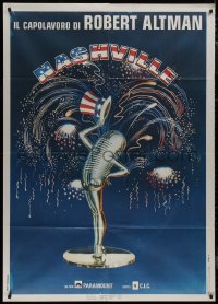 9b1060 NASHVILLE Italian 1p 1976 Robert Altman, cool patriotic sexy microphone artwork!