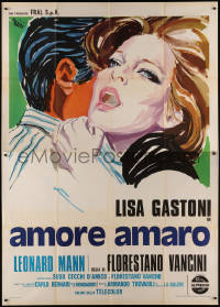 9b0446 BITTER LOVE Italian 2p 1974 Amore Amaro, art of Lisa Gastoni by Ercole Brini, rare!