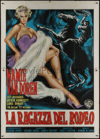 9b0453 BORN RECKLESS Italian 2p 1959 different Symeoni art of sexy bad girl Mamie Van Doren!