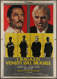 9b0454 BOYS FROM BRAZIL Italian 2p 1979 Gregory Peck as Nazi, Laurence Olivier, different art, rare!