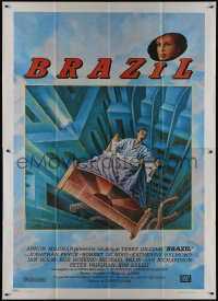 9b0456 BRAZIL Italian 2p 1985 Terry Gilliam, Jonathan Pryce, cool sci-fi fantasy art by Lagarrigue!