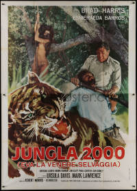 9b0538 KING OF KONG ISLAND Italian 2p R1970s sexy naked Esmerelda Barros + different tiger art, rare!