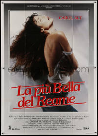 9b0542 LA PIU BELLA DEL REAME Italian 2p 1989 close up of sexy brunette Carol Alt, very rare!