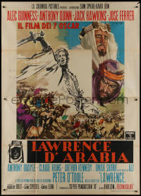 9b0549 LAWRENCE OF ARABIA style B Italian 2p 1963 David Lean classic, cool different art by Cesselon!