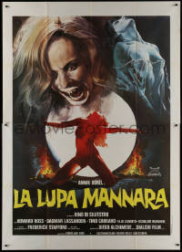 9b0550 LEGEND OF THE WOLF WOMAN Italian 2p 1977 La lupa mannara, sexy art of female werewolf!