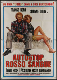 9b0579 NAKED PREY Italian 2p 1977 Autostop rosso sangue, Sciotti art of Franco Nero & Corinne Clery!