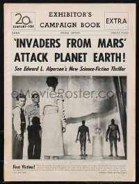 9b0211 INVADERS FROM MARS pressbook 1953 classic sci-fi, includes full-color comic strip herald!