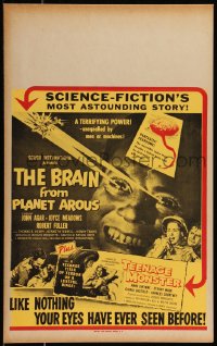 9b0257 BRAIN FROM PLANET AROUS/TEENAGE MONSTER Benton WC 1957 wacky monster with rays from eyes!