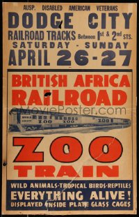 9b0259 BRITISH AFRICA RAILROAD ZOO TRAIN WC 1950s displayed inside plate glass cages, ultra rare!