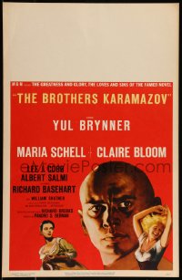 9b0260 BROTHERS KARAMAZOV WC 1958 huge headshot of Yul Brynner + sexy Maria Schell & Claire Bloom!