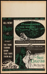 9b0319 IT CONQUERED THE WORLD/SHE-CREATURE Benton WC 1956 AIP's twin terror show that tops them all!