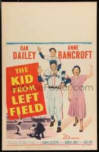 9b0322 KID FROM LEFT FIELD WC 1953 Dan Dailey, Anne Bancroft, Billy Chapin, baseball comedy!