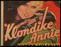 9b0324 KLONDIKE ANNIE trimmed WC 1936 great close up art of sexy Mae West in elaborate outfit!