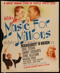 9b0343 MUSIC FOR MILLIONS WC 1945 Margaret O'Brien, Jimmy Durante, Jose Iturbi, June Allyson, rare!