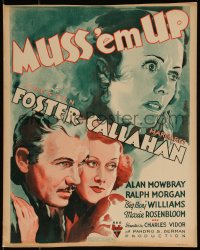 9b0344 MUSS 'EM UP WC 1936 great pulp-like art of Preston Foster & Margaret Callahan!