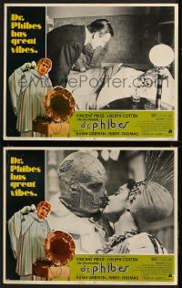 9c0318 ABOMINABLE DR. PHIBES 2 LCs 1971 Vincent Price says love means never having to say you're ugly!