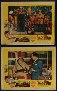 9c0320 AFRICA SCREAMS 2 LCs R1949 border art of Bud Abbott & Lou Costello in jungle with animals!