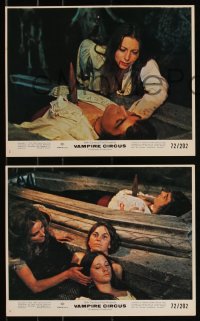 9c0490 VAMPIRE CIRCUS 4 8x10 mini LCs 1972 Hammer horror, no sawdust can soak up the blood!