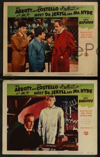 9c0178 ABBOTT & COSTELLO MEET DR. JEKYLL & MR. HYDE 7 LCs 1953 Bud & Lou meet monster Boris Karloff!