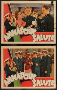 9c0253 ANNAPOLIS SALUTE 4 LCs 1937 images of Navy cadet James Ellison, Marsha Hunt & Harry Carey!