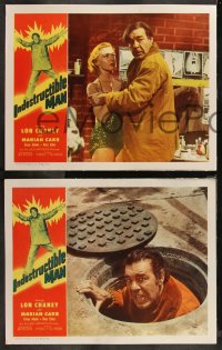 9c0082 INDESTRUCTIBLE MAN 8 LCs 1956 Lon Chaney Jr. as inhuman, invincible, inescapable monster!