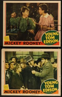 9c0317 YOUNG TOM EDISON 3 LCs 1940 cool images of young inventor Mickey Rooney!