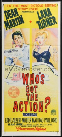 9d0419 WHO'S GOT THE ACTION Aust daybill 1962 Daniel Mann directed, Dean Martin & Lana Turner!