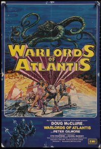 9d0435 WARLORDS OF ATLANTIS English 1sh 1978 really cool fantasy art with monsters by Josh Kirby!