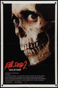 9d0635 EVIL DEAD 2 1sh 1987 Sam Raimi, Bruce Campbell is Ash, Dead By Dawn, creepy skull with eyes!