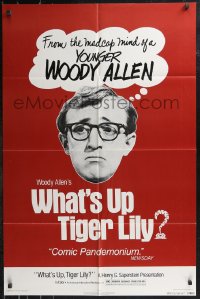 9d0978 WHAT'S UP TIGER LILY 1sh R1978 wacky Woody Allen Japanese spy spoof with dubbed dialog!