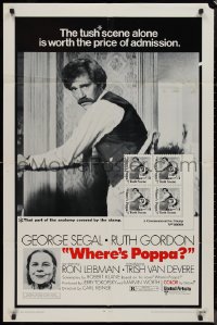 9d0979 WHERE'S POPPA 1sh 1970 Carl Reiner directed comedy, George Segal & Ruth Gordon!