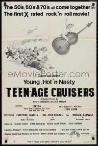 9d0993 YOUNG HOT 'N' NASTY TEENAGE CRUISERS 23x35 1sh 1977 Serena & Holmes in 1st x-rated rock movie