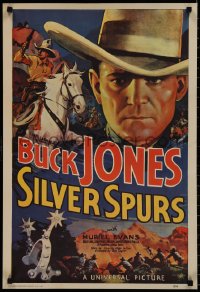 9f0145 SILVER SPURS 20x29 commercial poster 1970s cool montage artwork of cowboy Buck Jones!