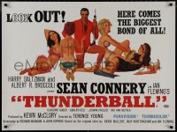 9f0153 THUNDERBALL 27x36 English commercial poster 1980s art of Connery as Bond by McGinnis!