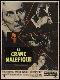 9f0460 SKULL French 23x31 1965 Peter Cushing, great horror images, based on story by Robert Bloch!