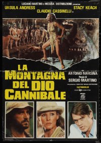 9f0399 SLAVE OF THE CANNIBAL GOD Italian 26x37 pbusta 1980 different images of sexy Ursula Andress!