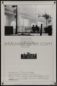 9f0966 MANHATTAN style B 1sh R1980s Woody Allen & Diane Keaton in New York City by bridge!